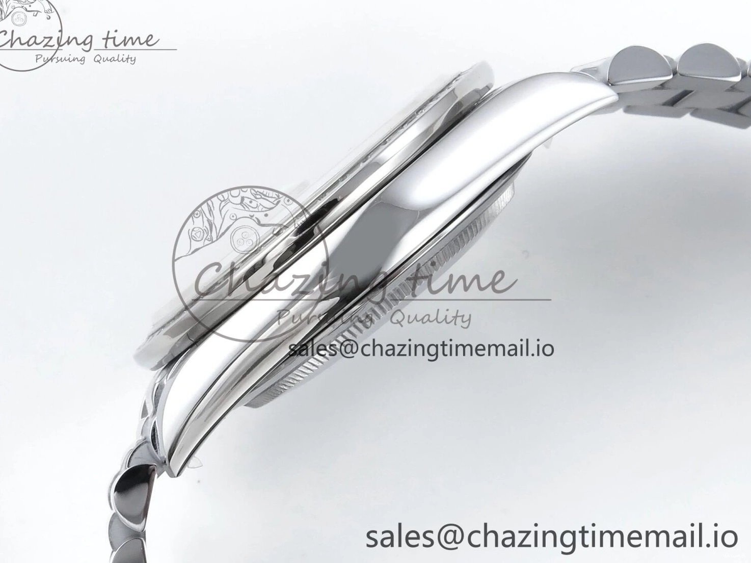 SS DayDate 1:1 Best Bezel QF A2836 40 Diamonds on Weight) Bracelet V5 (Gain Blue President Dial Diamonds Edition 0504